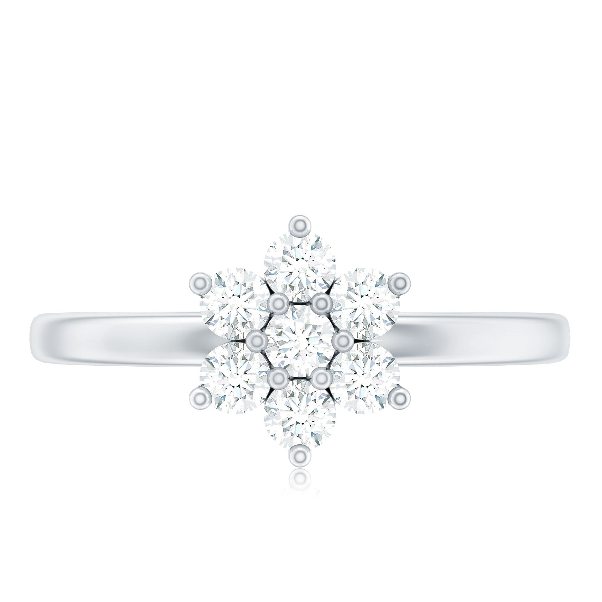 Certified Brilliant Cut Moissanite Flower Engagement Ring