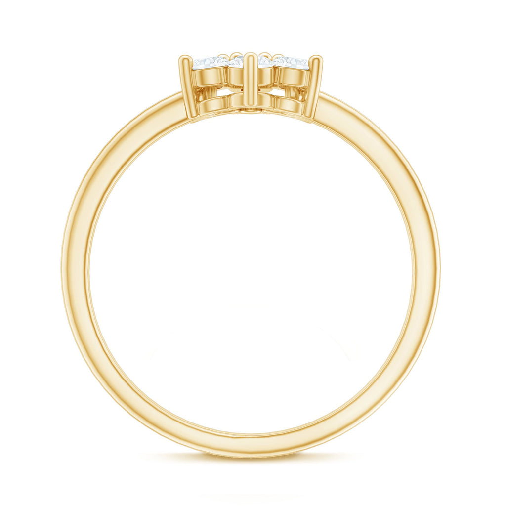 Certified Brilliant Cut Moissanite Flower Engagement Ring