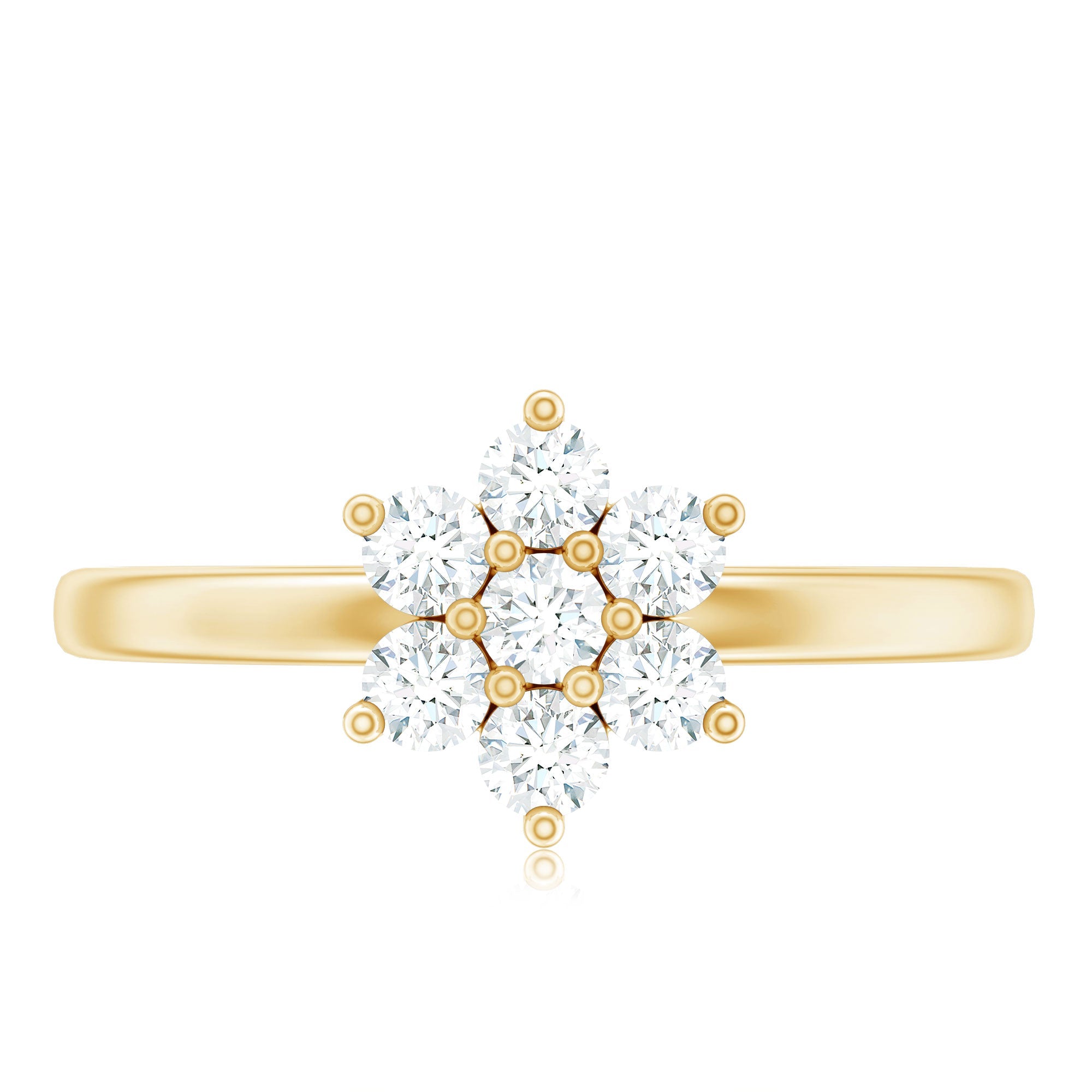 Certified Brilliant Cut Moissanite Flower Engagement Ring