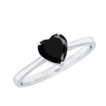 Solitaire Black Onyx Heart Promise Ring for Women