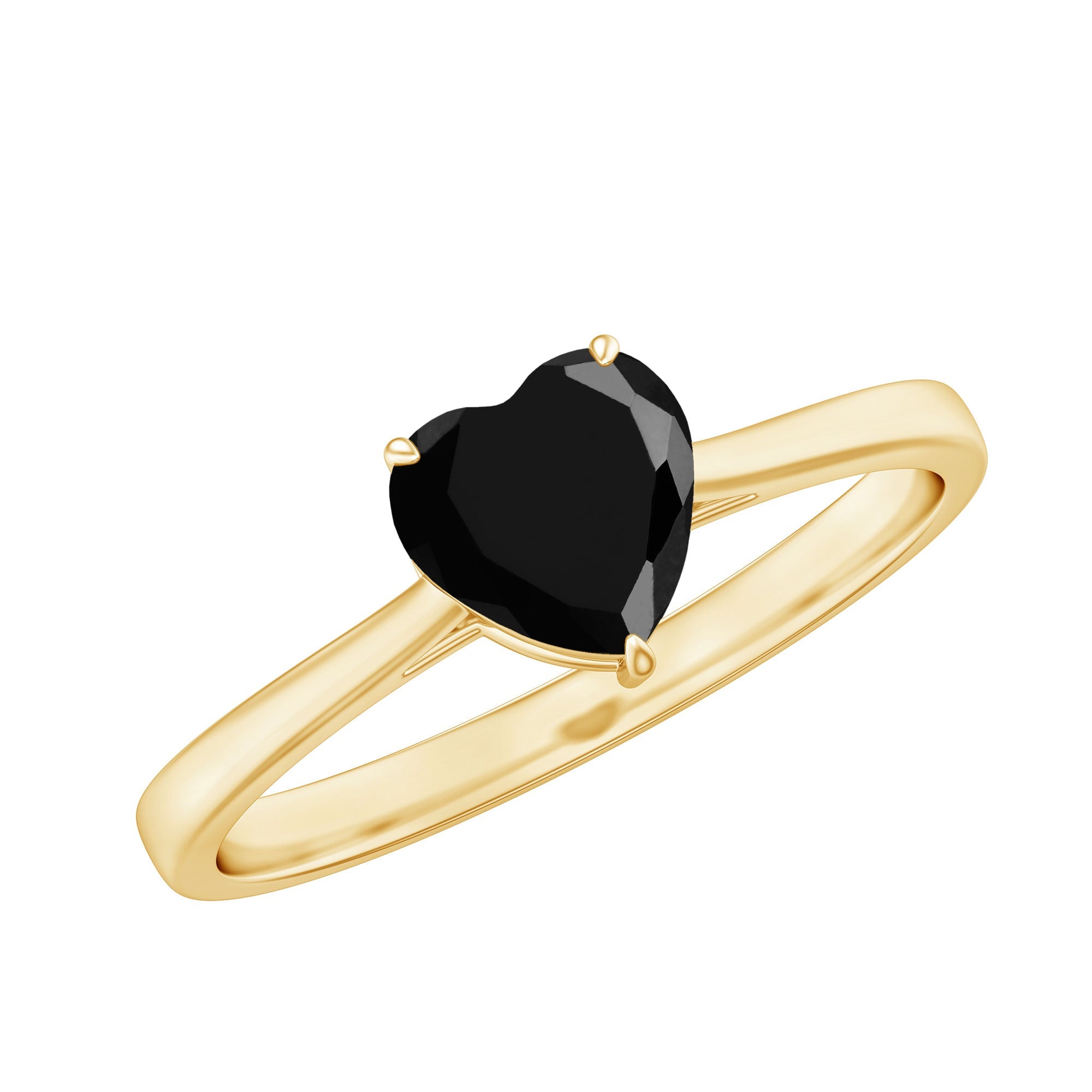 Heart Shaped Created Black Diamond Solitaire Promise Ring