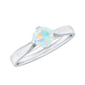 Natural Solitaire Ethiopian Opal Promise Ring with Diamond