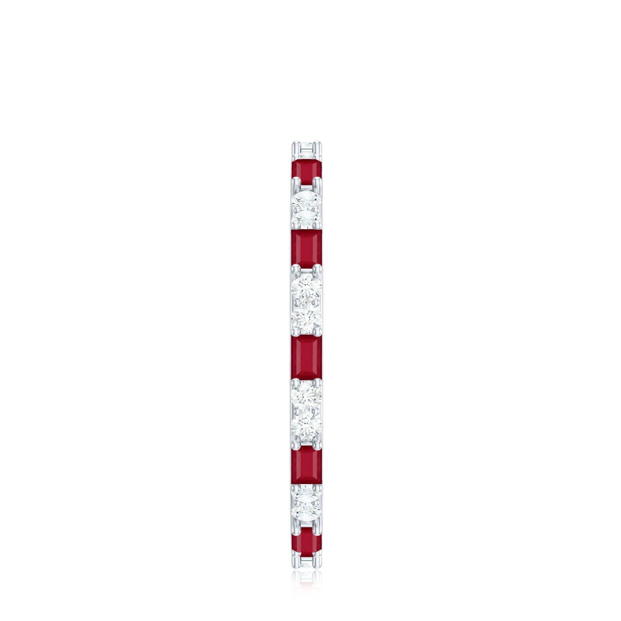 Genuine Baguette Ruby Diamond Eternity Ring for Women