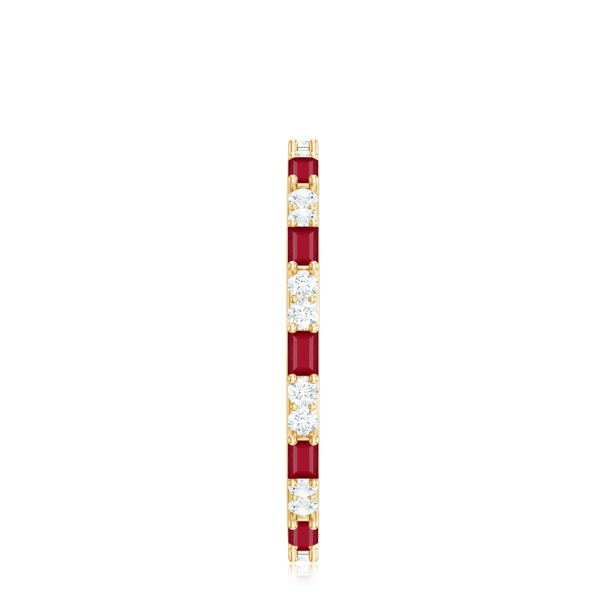 Genuine Baguette Ruby Diamond Eternity Ring for Women
