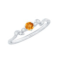 Nature Inspired Citrine Promise Ring with Diamond