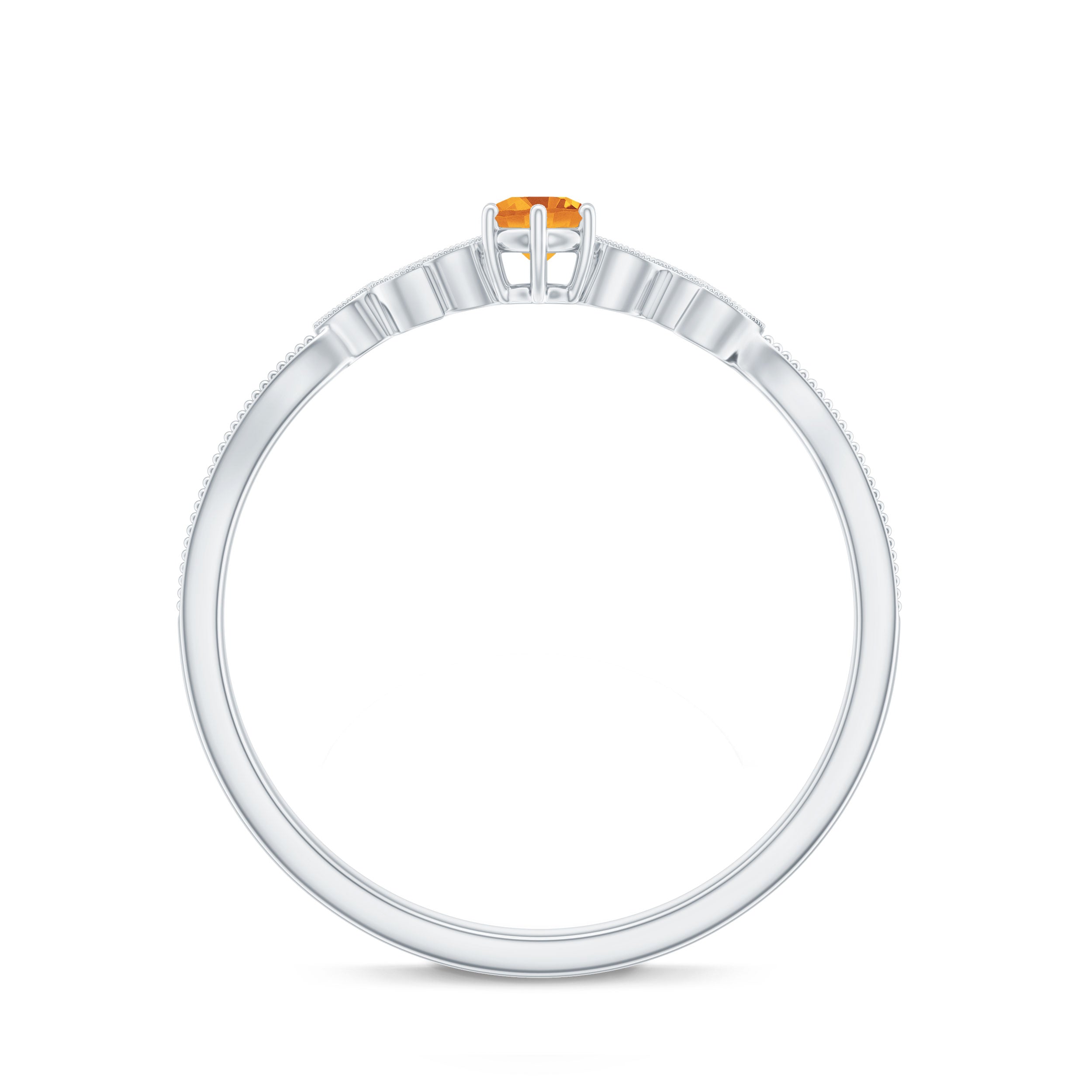 Nature Inspired Citrine Promise Ring with Diamond