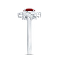 Certified Lab Grown Ruby and Diamond Flower Engagement Ring
