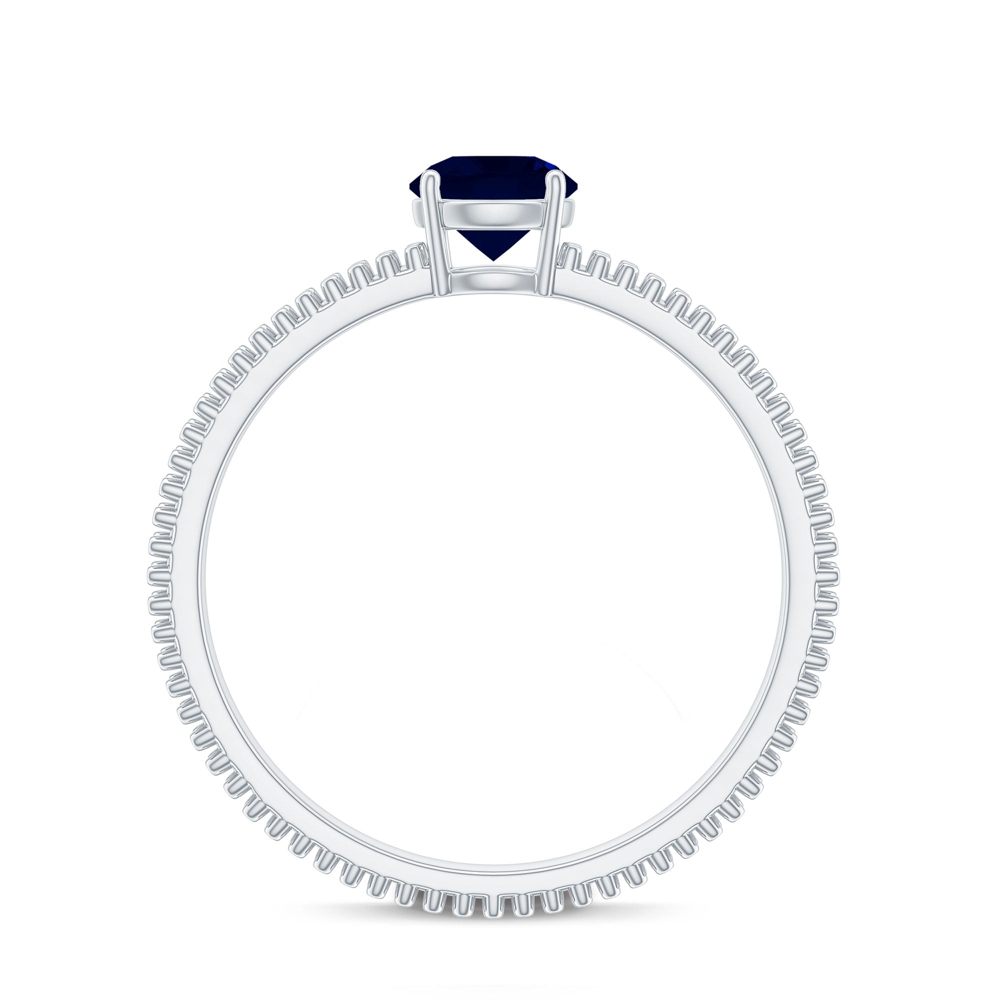 Certified 0.95 Carat Solitaire Blue Sapphire Birthstone Ring for Women