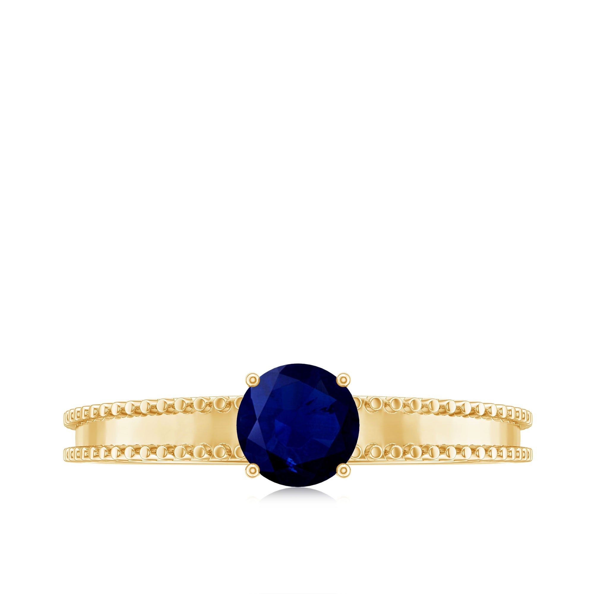 Certified 0.95 Carat Solitaire Blue Sapphire Birthstone Ring for Women