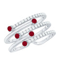 Natural Ruby Diamond Cocktail Wrap Ring for Women