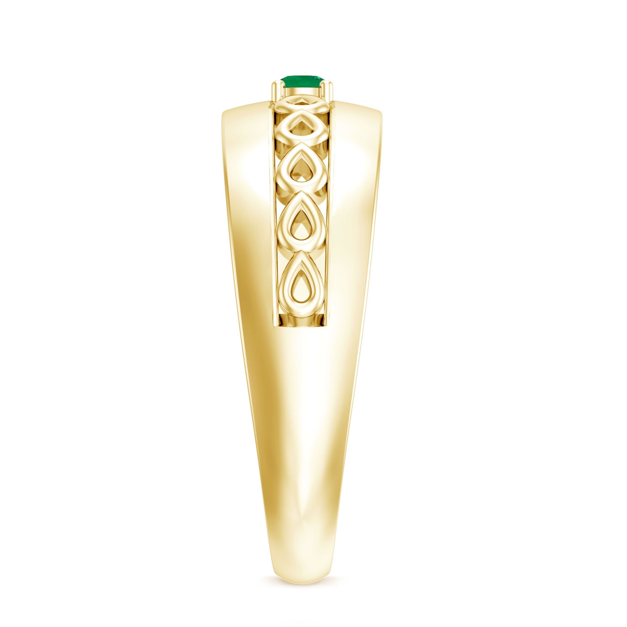 Certified Emerald Vintage Inspired Designer Band Ring