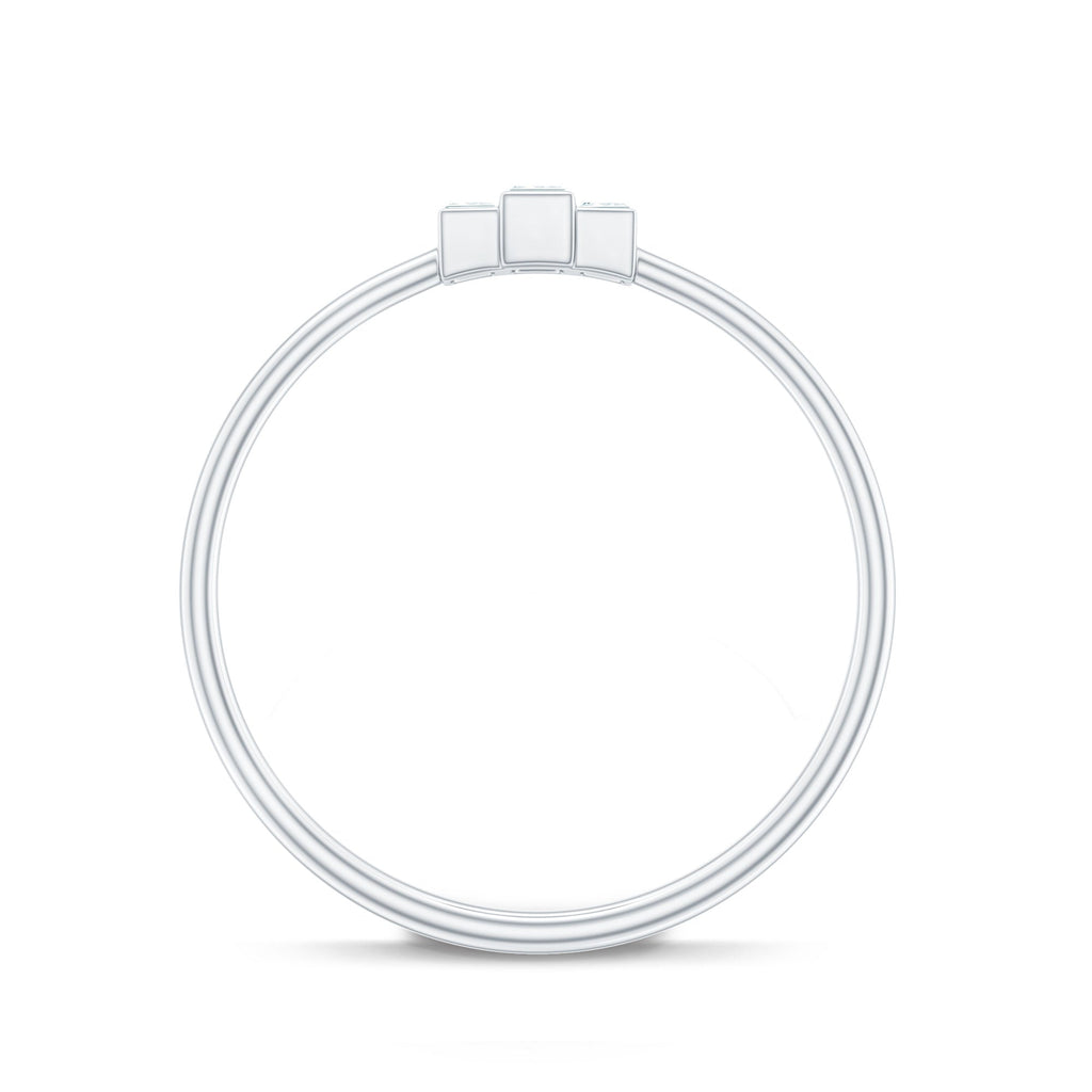Minimalist Baguette Cut Moissanite 3 Stone Promise Ring
