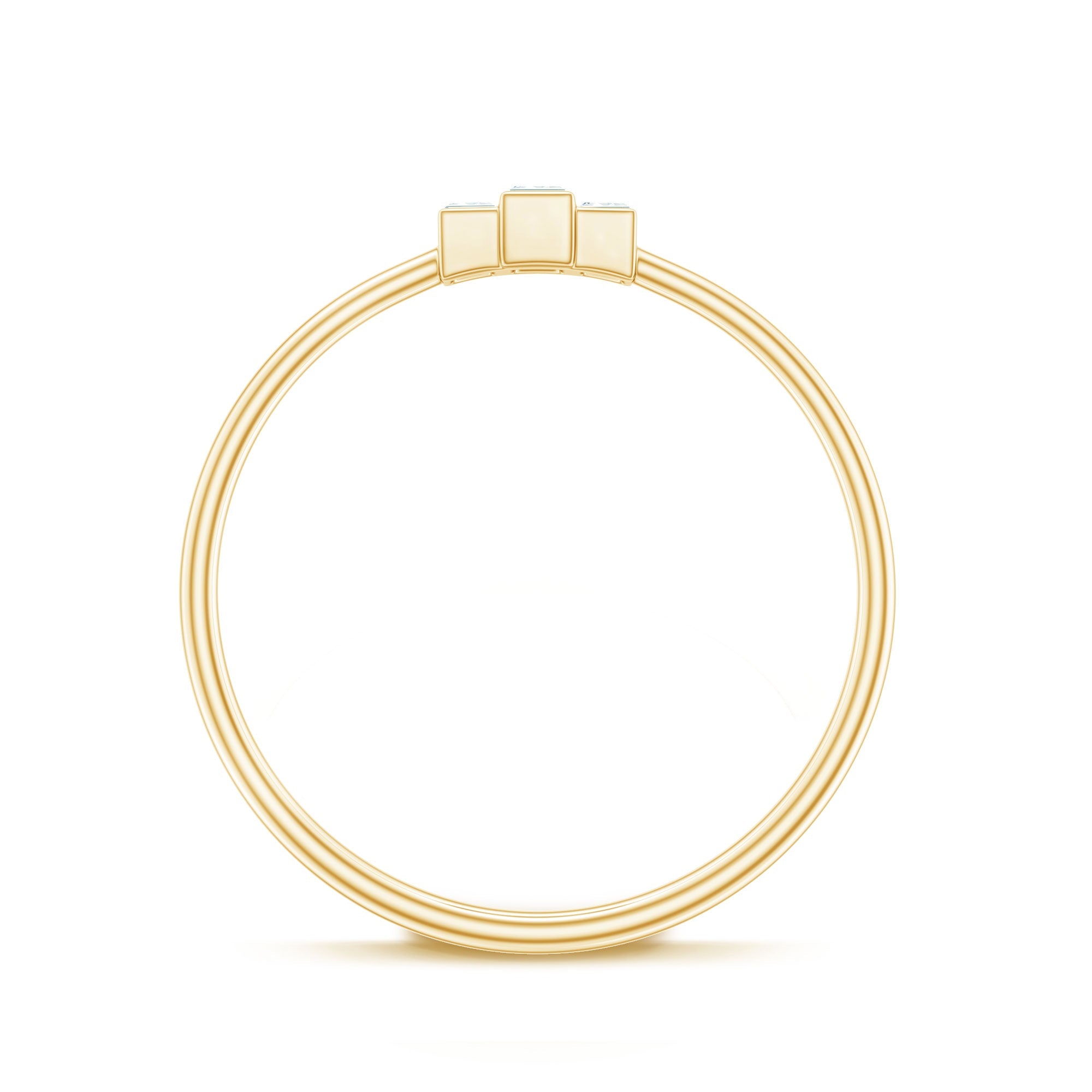 Minimalist Baguette Cut Moissanite 3 Stone Promise Ring
