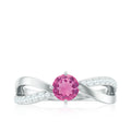 1/2 CT Pink Tourmaline Solitaire and Diamond Infinity Ring