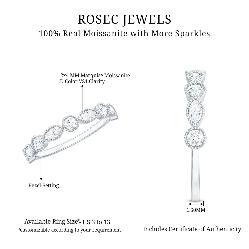 Certified Bezel Set Moissanite Eternity Band Ring