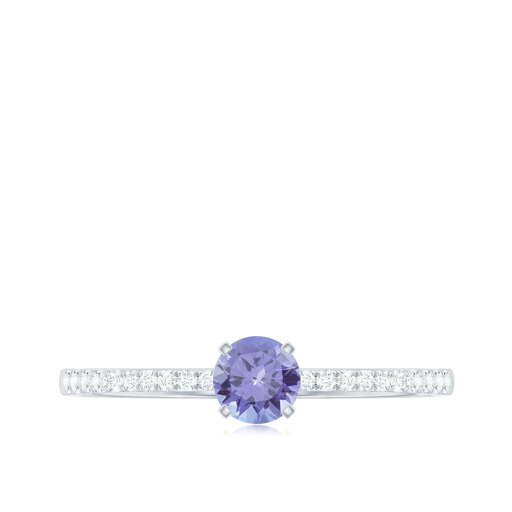 Minimal Tanzanite Diamond Promise Ring for Engagement