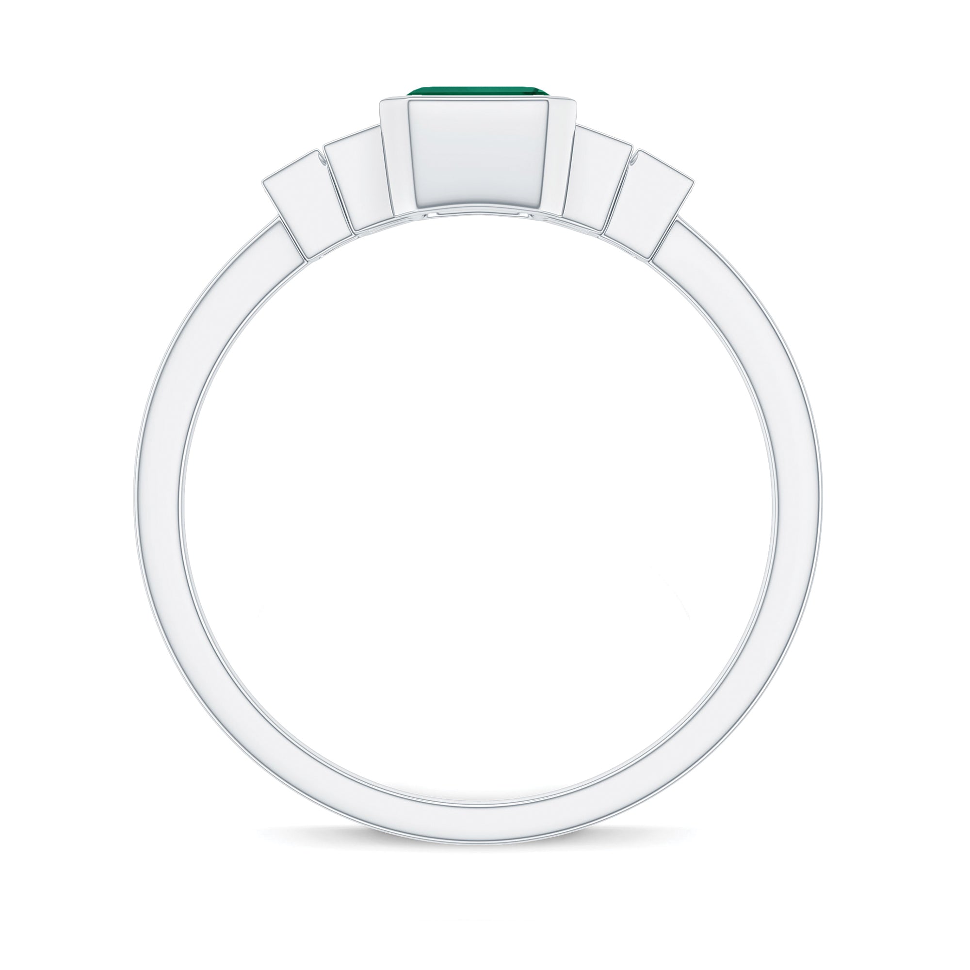 Certified Lab Grown Emerald Diamond Art Deco Engagement Ring