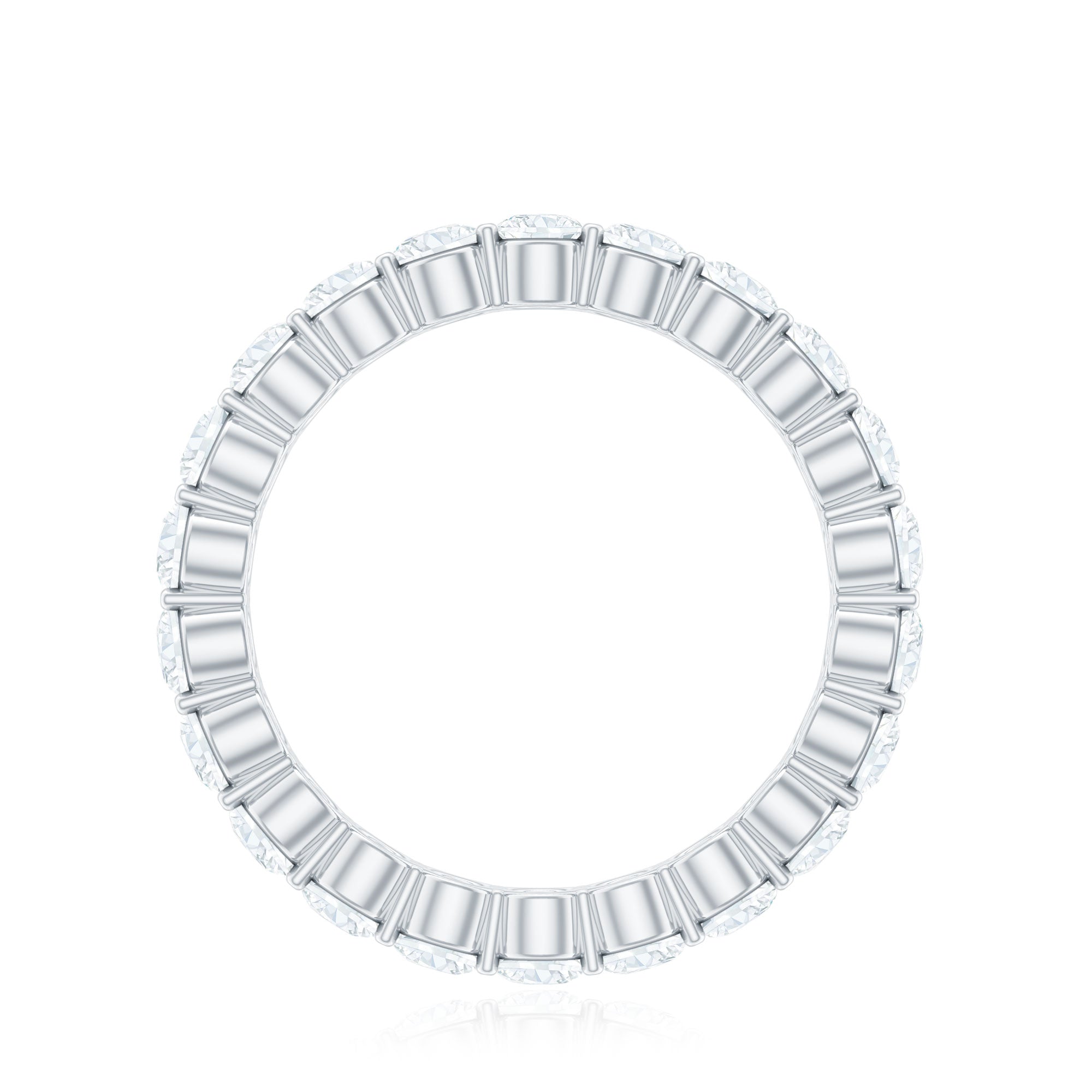 Certified Round Moissanite Eternity Wedding Band Ring