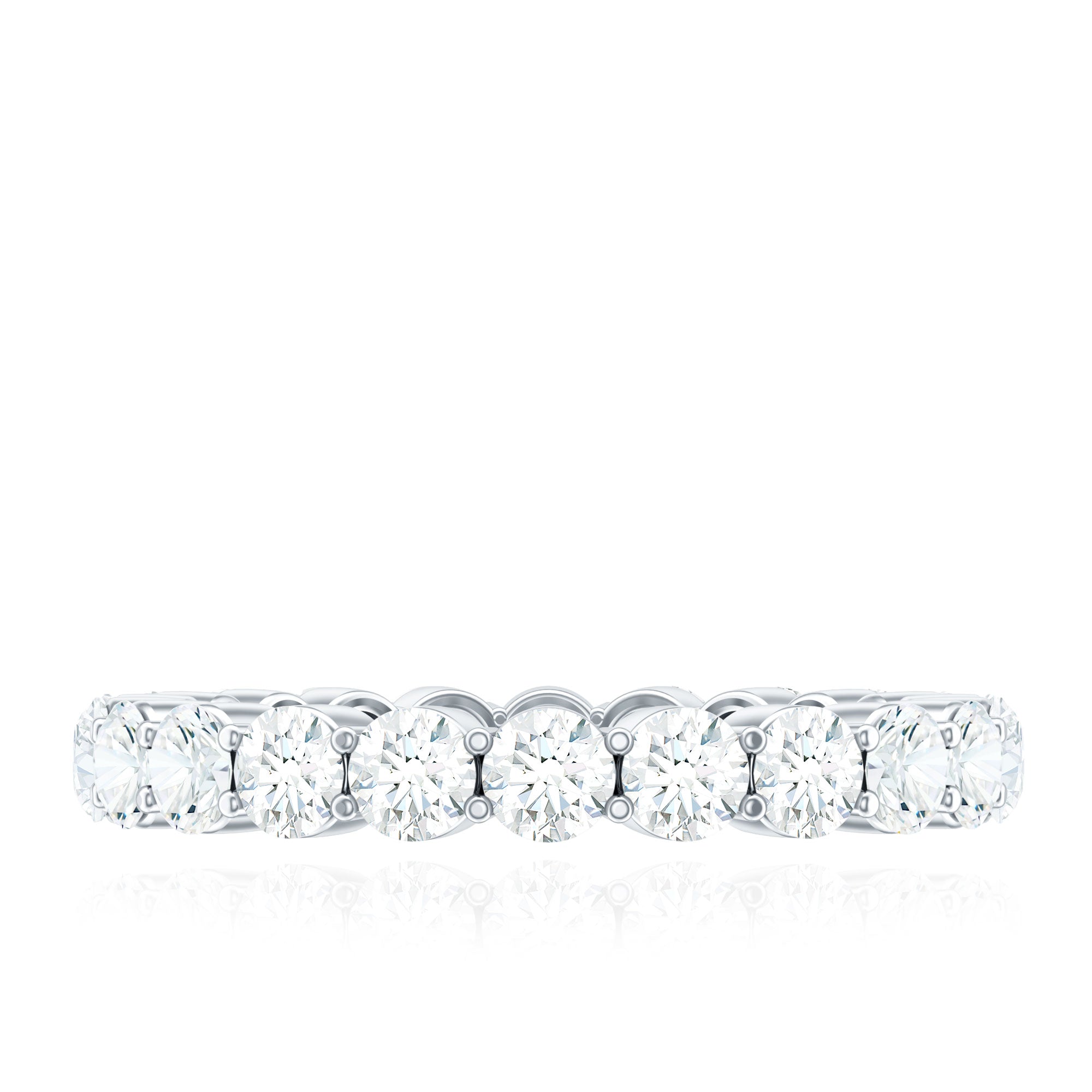 Certified Round Moissanite Eternity Wedding Band Ring