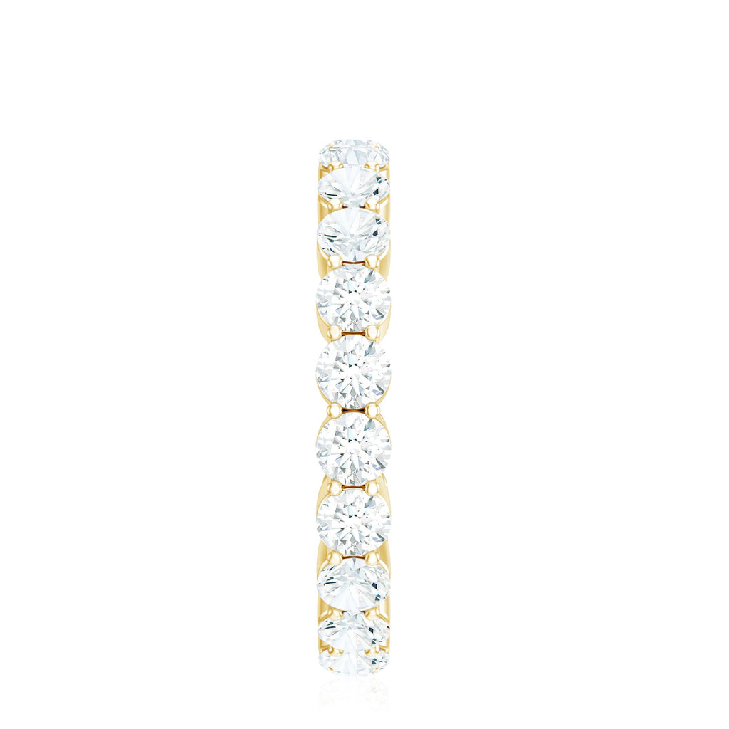 Certified Round Moissanite Eternity Wedding Band Ring