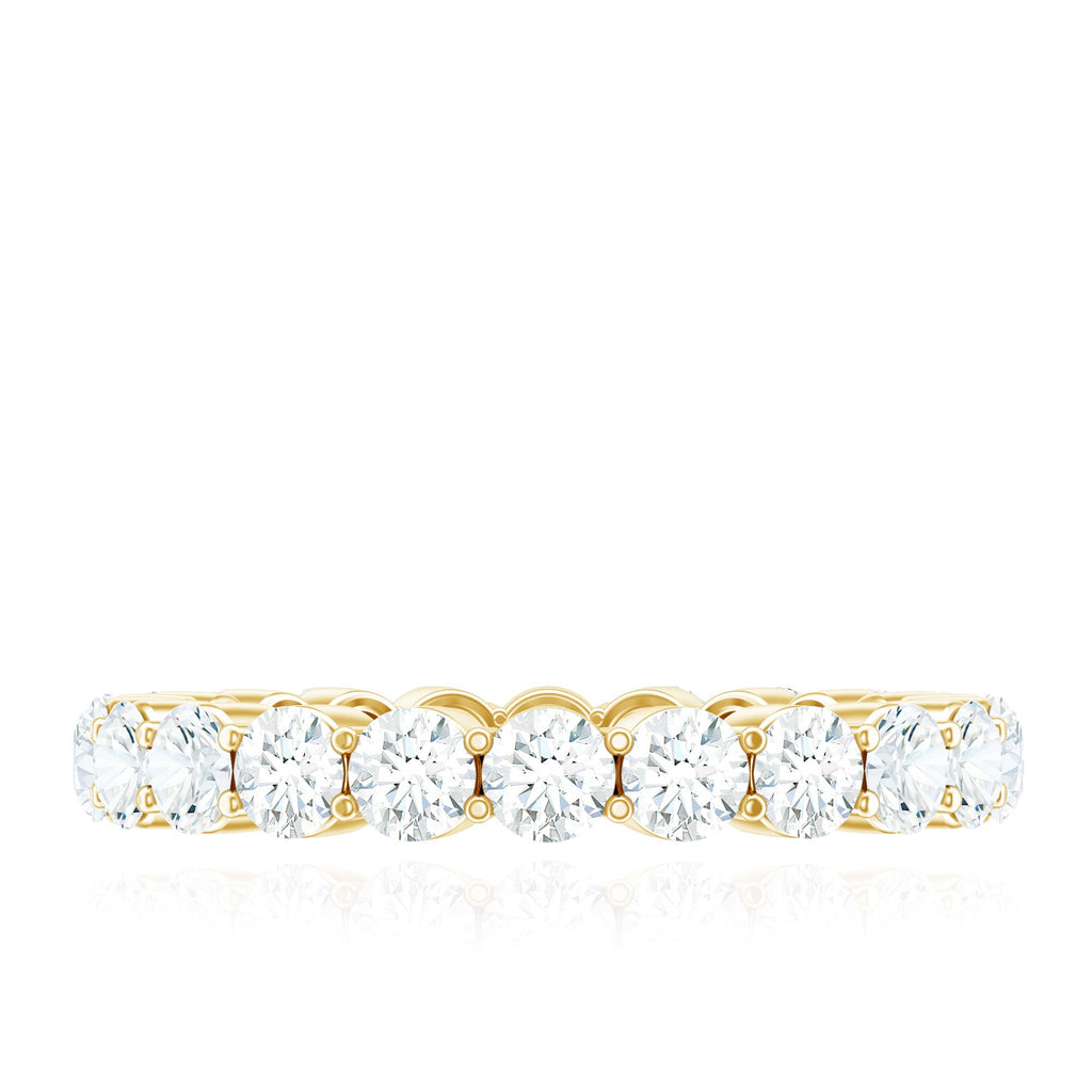 Certified Round Moissanite Eternity Wedding Band Ring