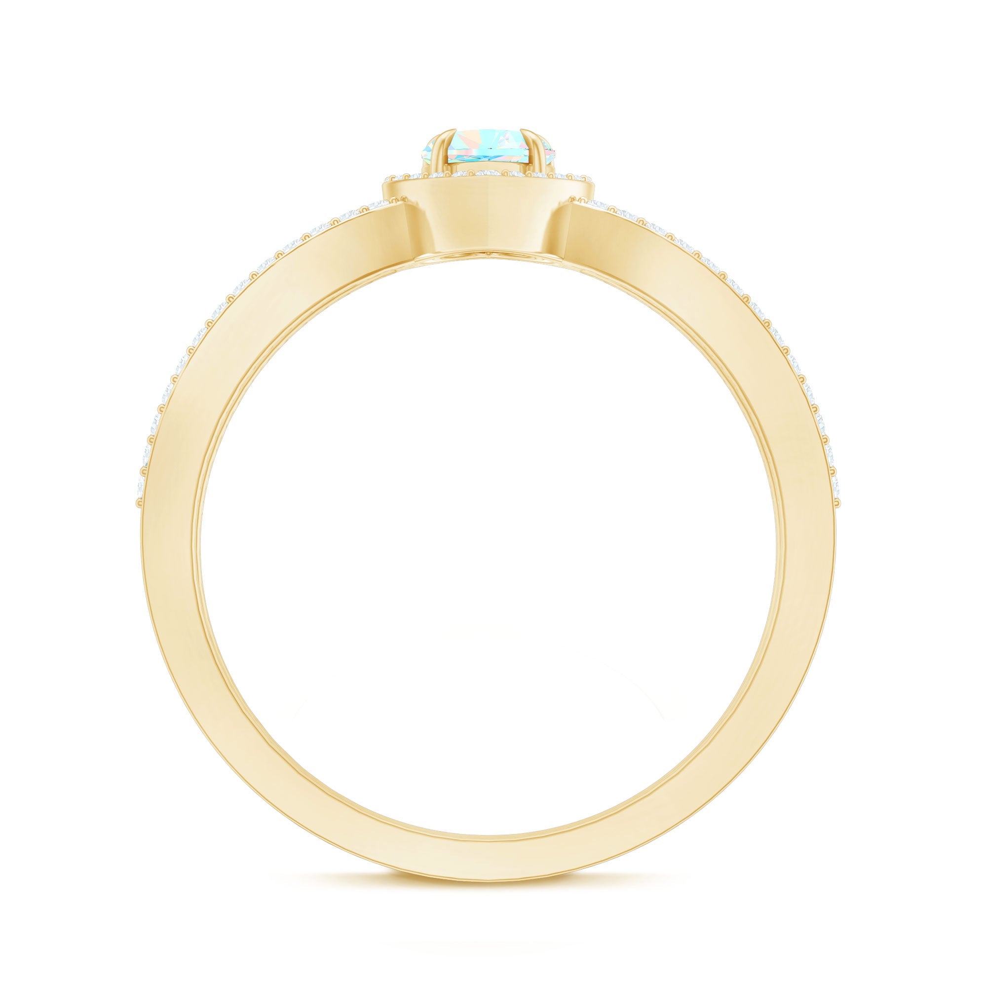 Certified Natural Ethiopian Opal Heart Shaped Engagement Ring with Diamond Halo