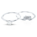 Sparkling Moissanite Solitaire Engagement Ring with Enhancer