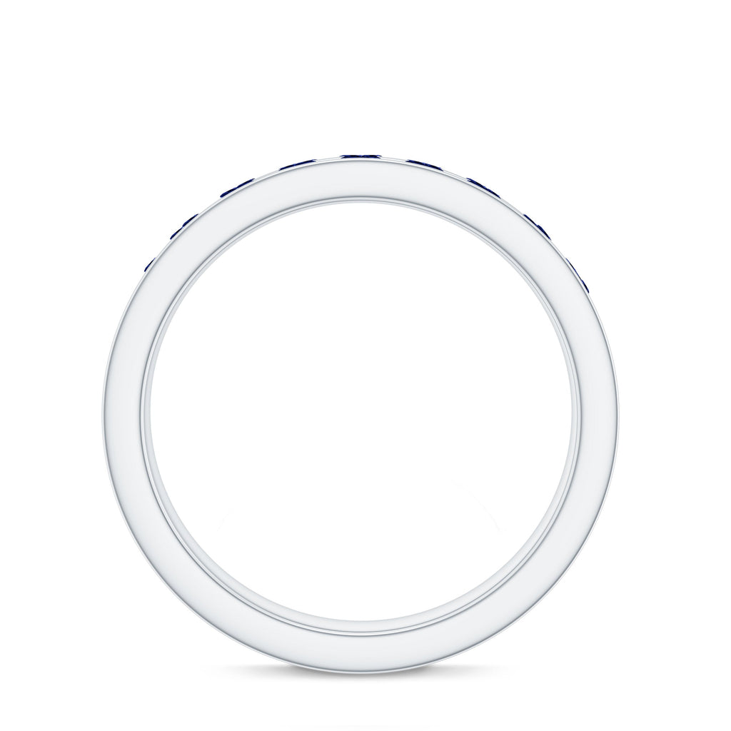 Certified Lab Grown Blue Sapphire Eternity Band Ring in Channel Set