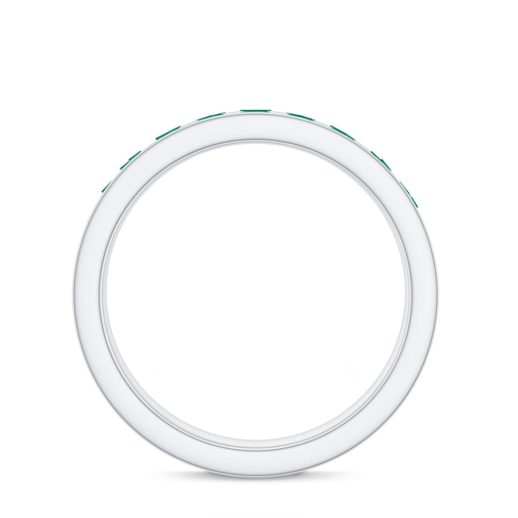 Certified Lab Grown Emerald Wedding Anniversary Ring in Channel Setting