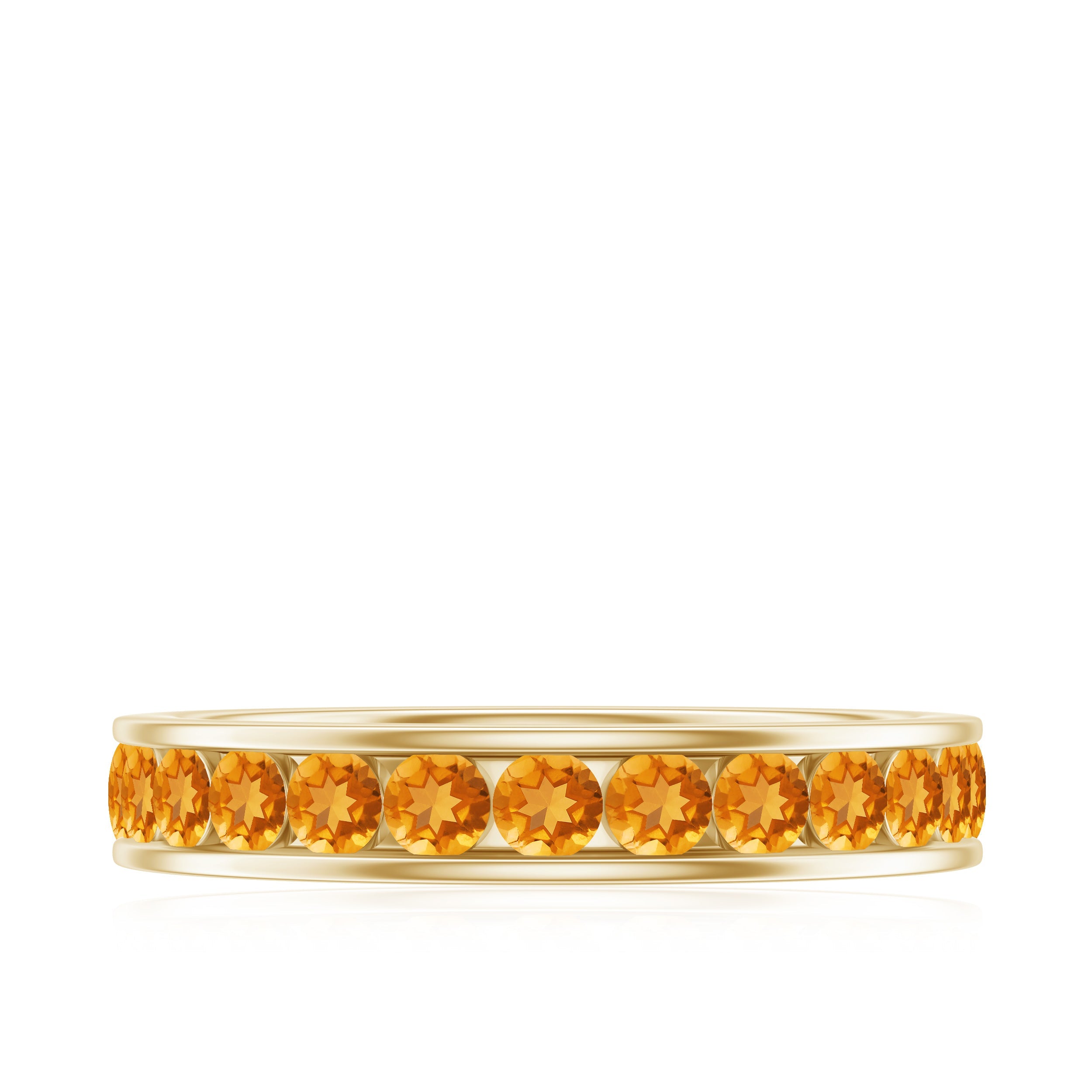 Natural Citrine Channel Set Eternity Ring for Anniversary