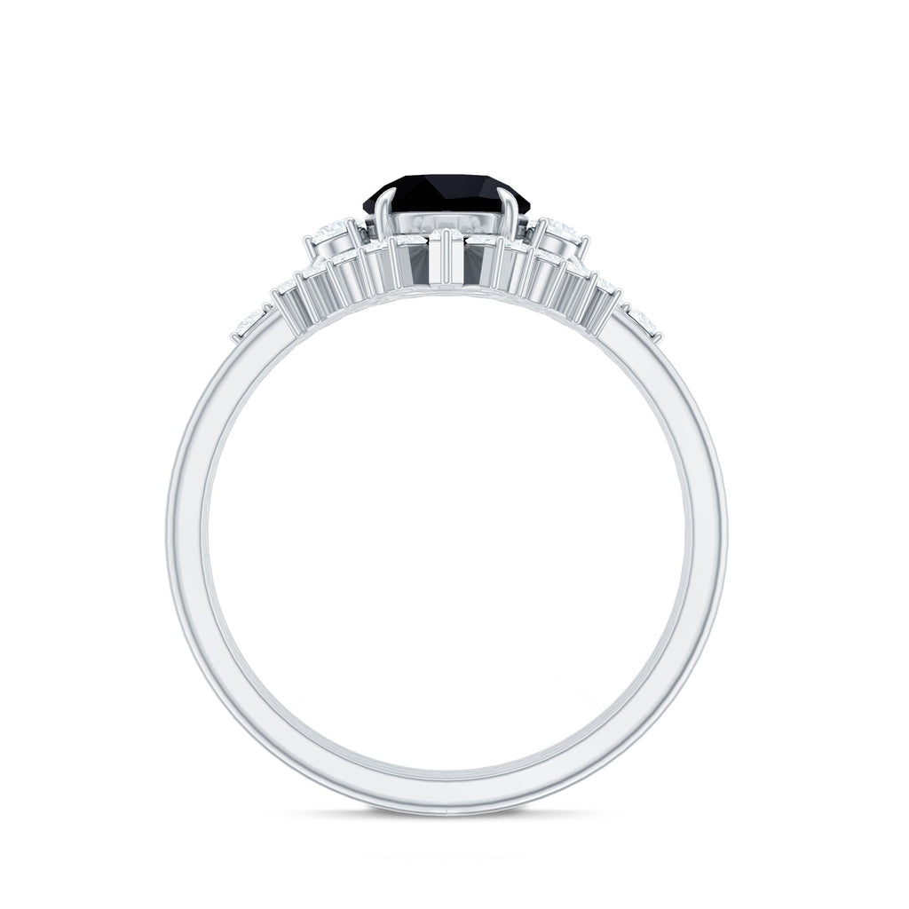 Certified 2 Carat Lab Grown Black and White Diamond 3 Piece Bridal Ring Set