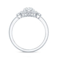 Round Cut Moissanite Halo Engagement Ring with Certificate