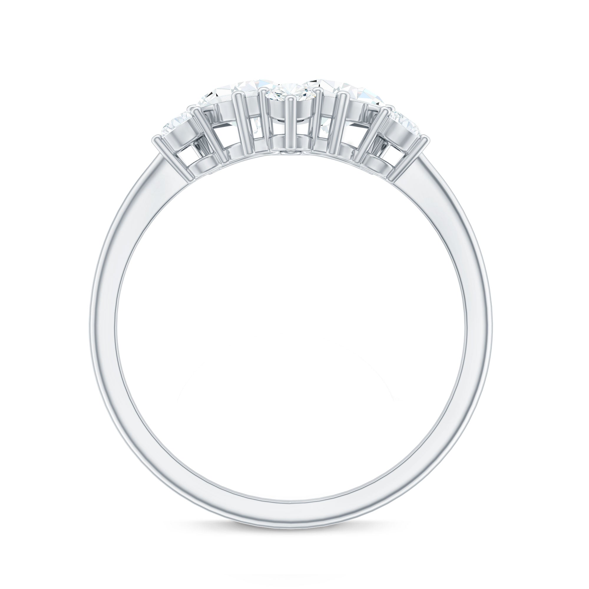 Pear and Round Moissanite Cluster Promise Ring