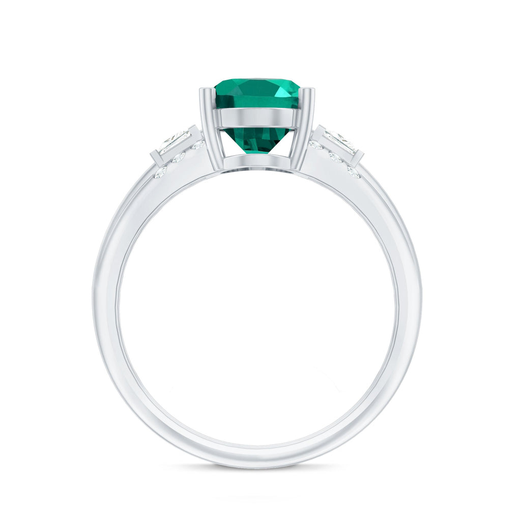 Certified 3 Carat Oval Lab Grown Emerald Diamond Statement Engagement Ring
