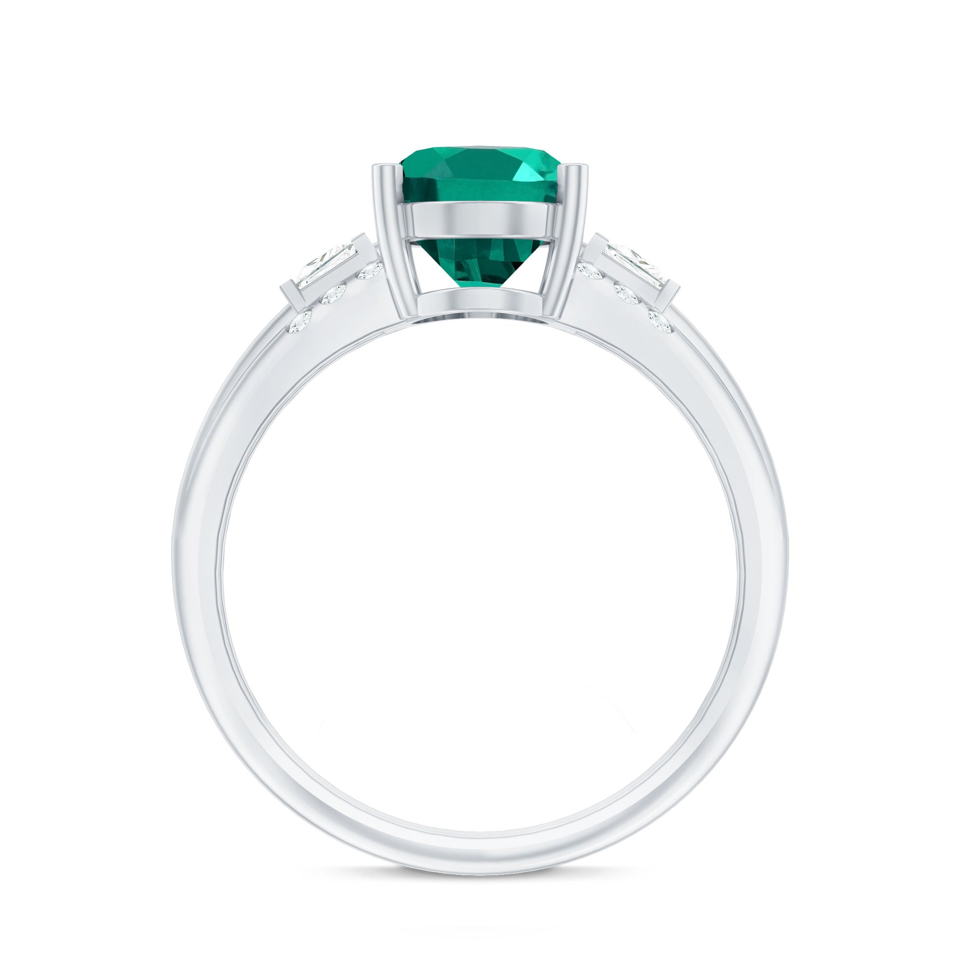 Certified 3 Carat Oval Lab Grown Emerald Diamond Statement Engagement Ring