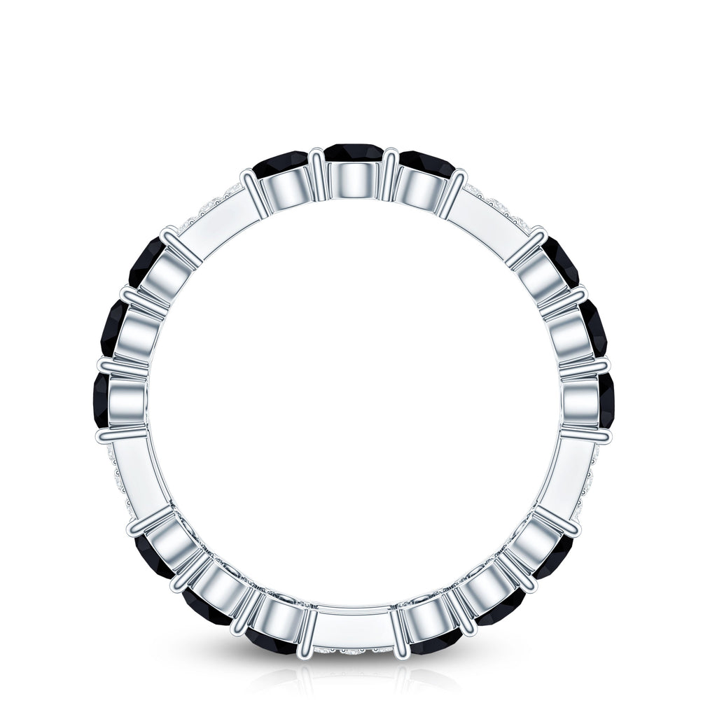 Real Black Spinel Diamond Eternity Ring for Anniversary