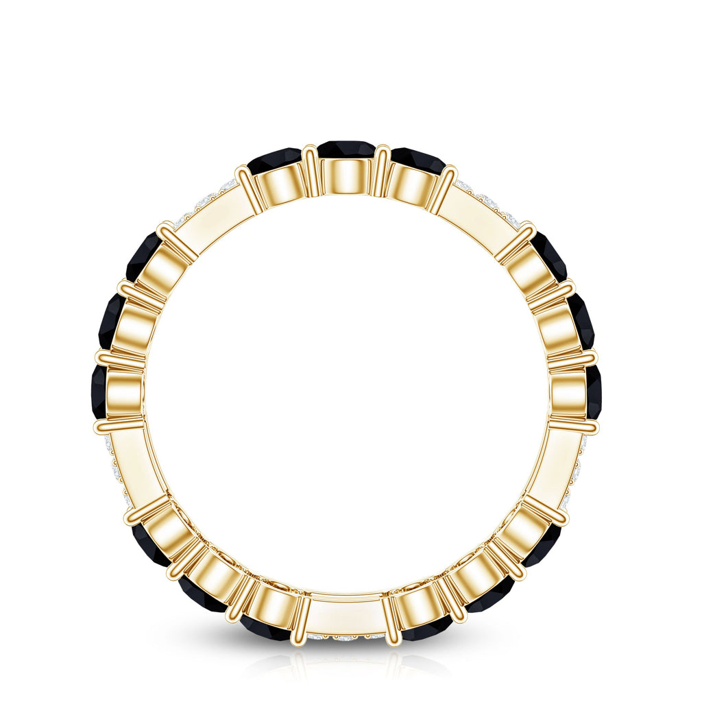 Real Black Spinel Diamond Eternity Ring for Anniversary