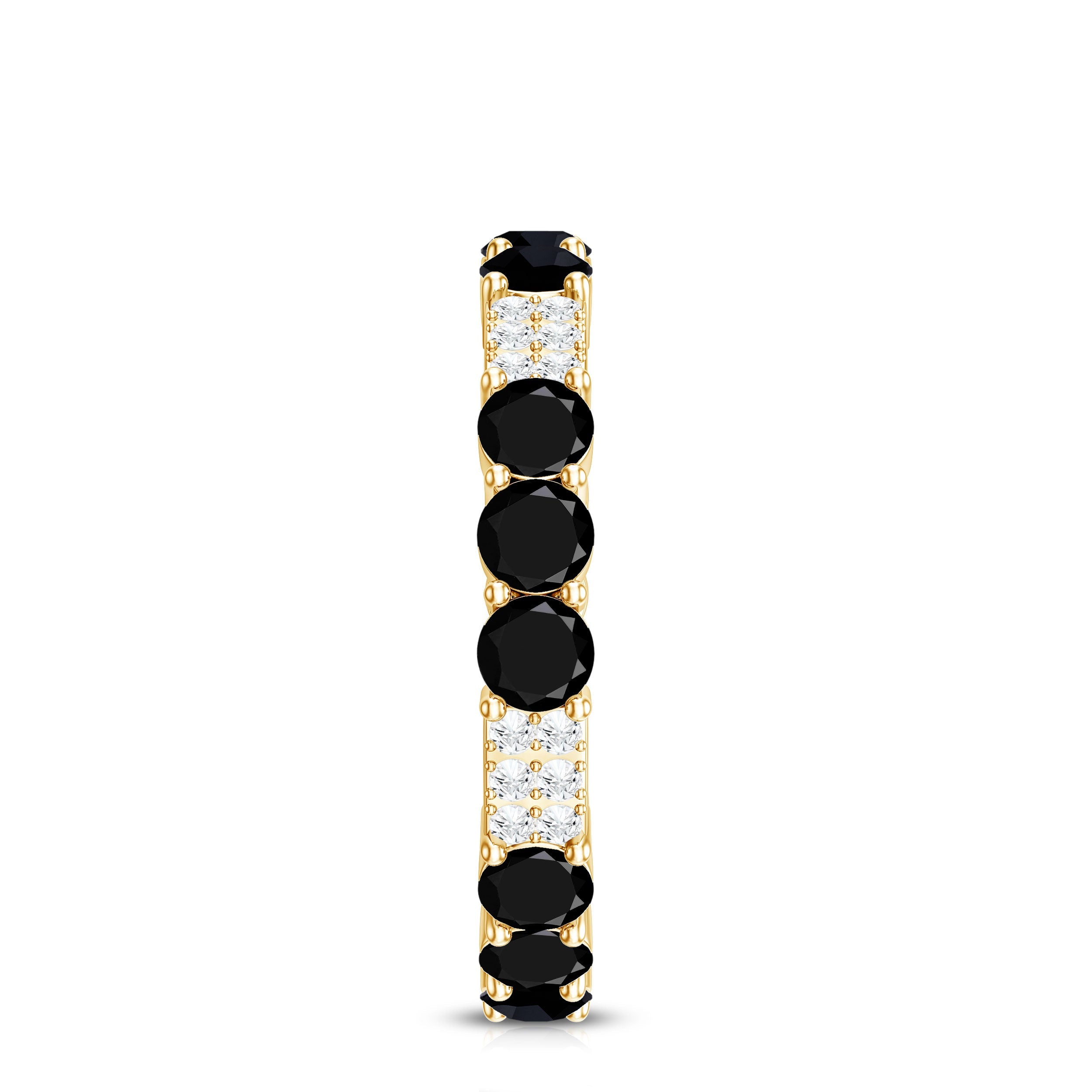 Real Black Spinel Diamond Eternity Ring for Anniversary