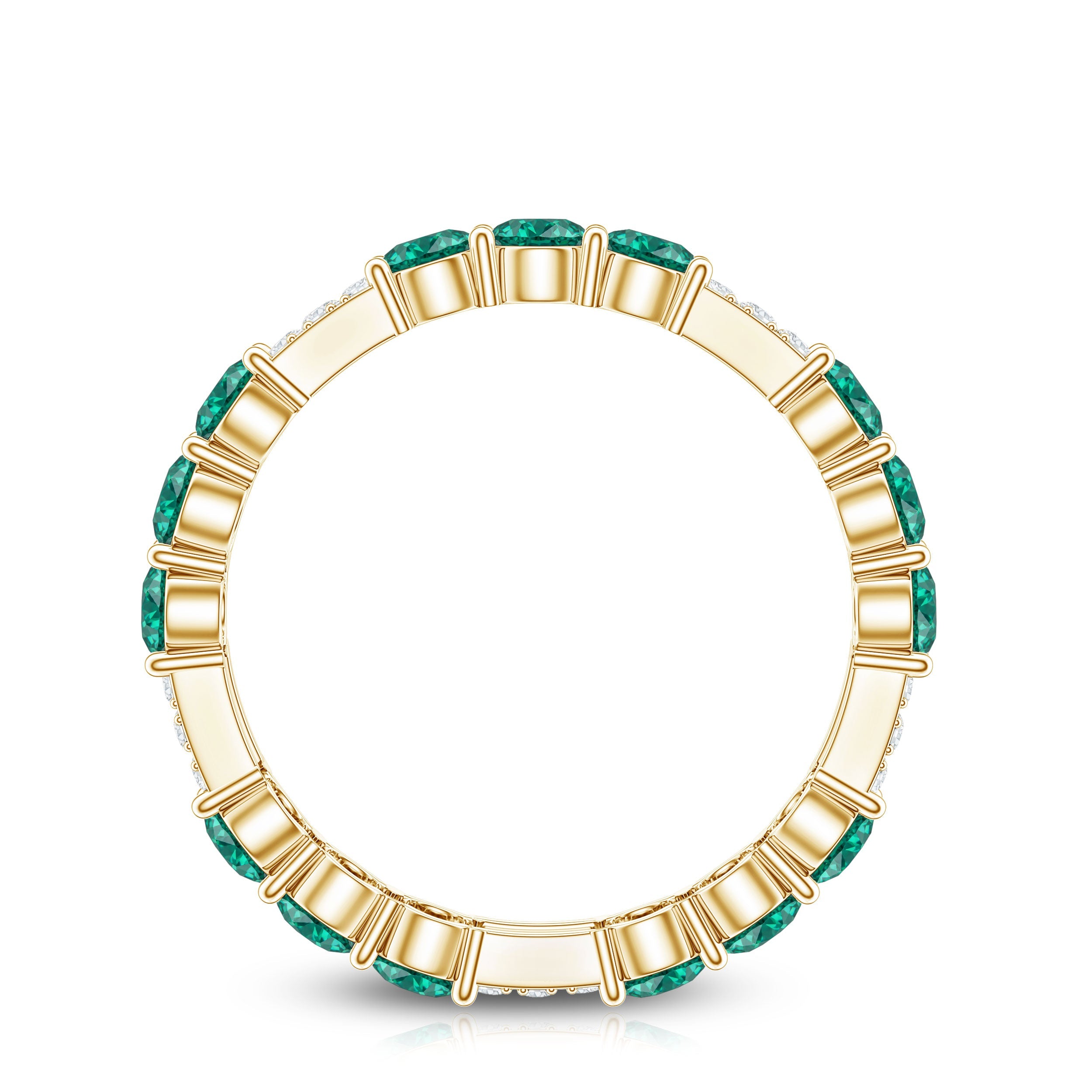 Certified Lab Grown Emerald Diamond Eternity Wedding Band