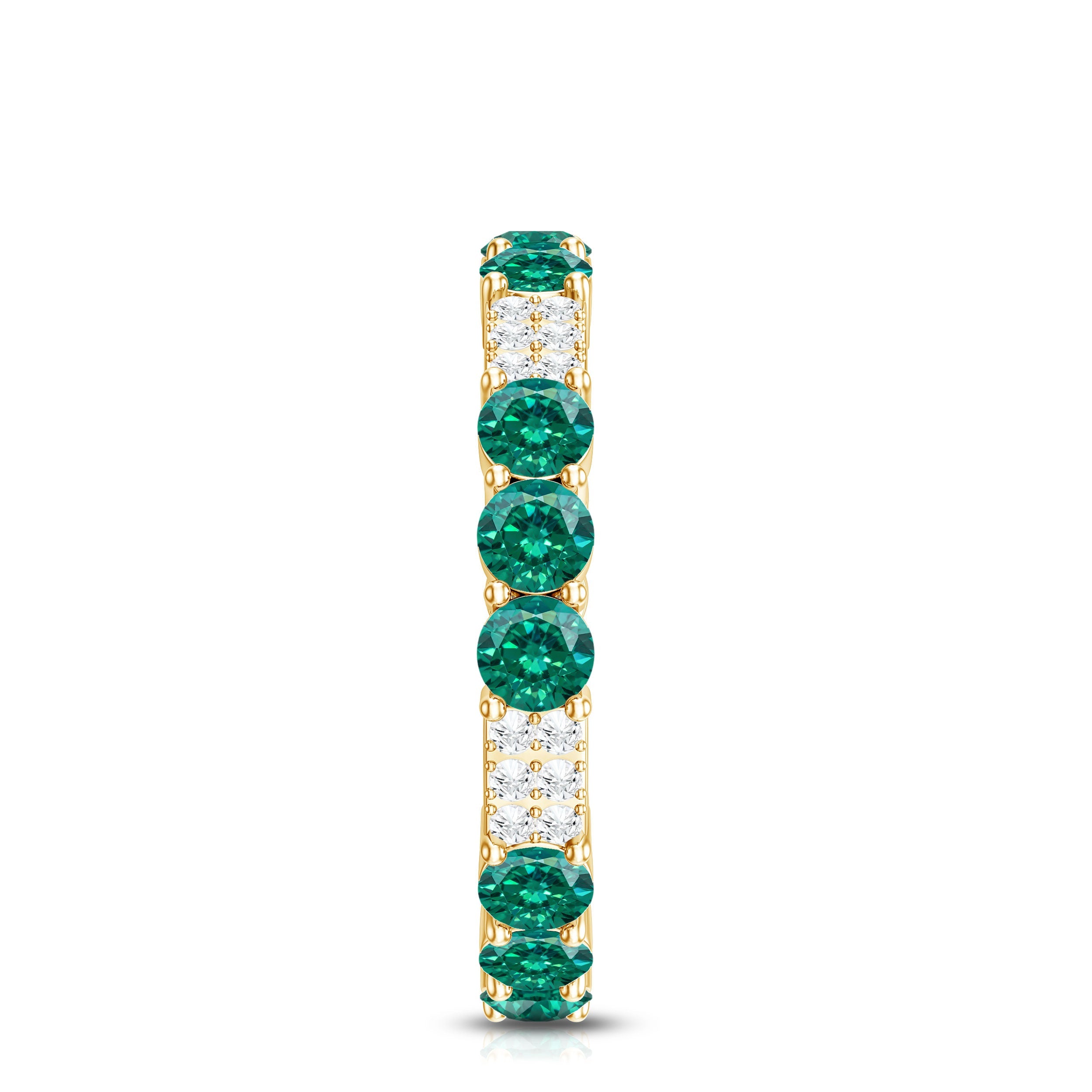 Certified Lab Grown Emerald Diamond Eternity Wedding Band