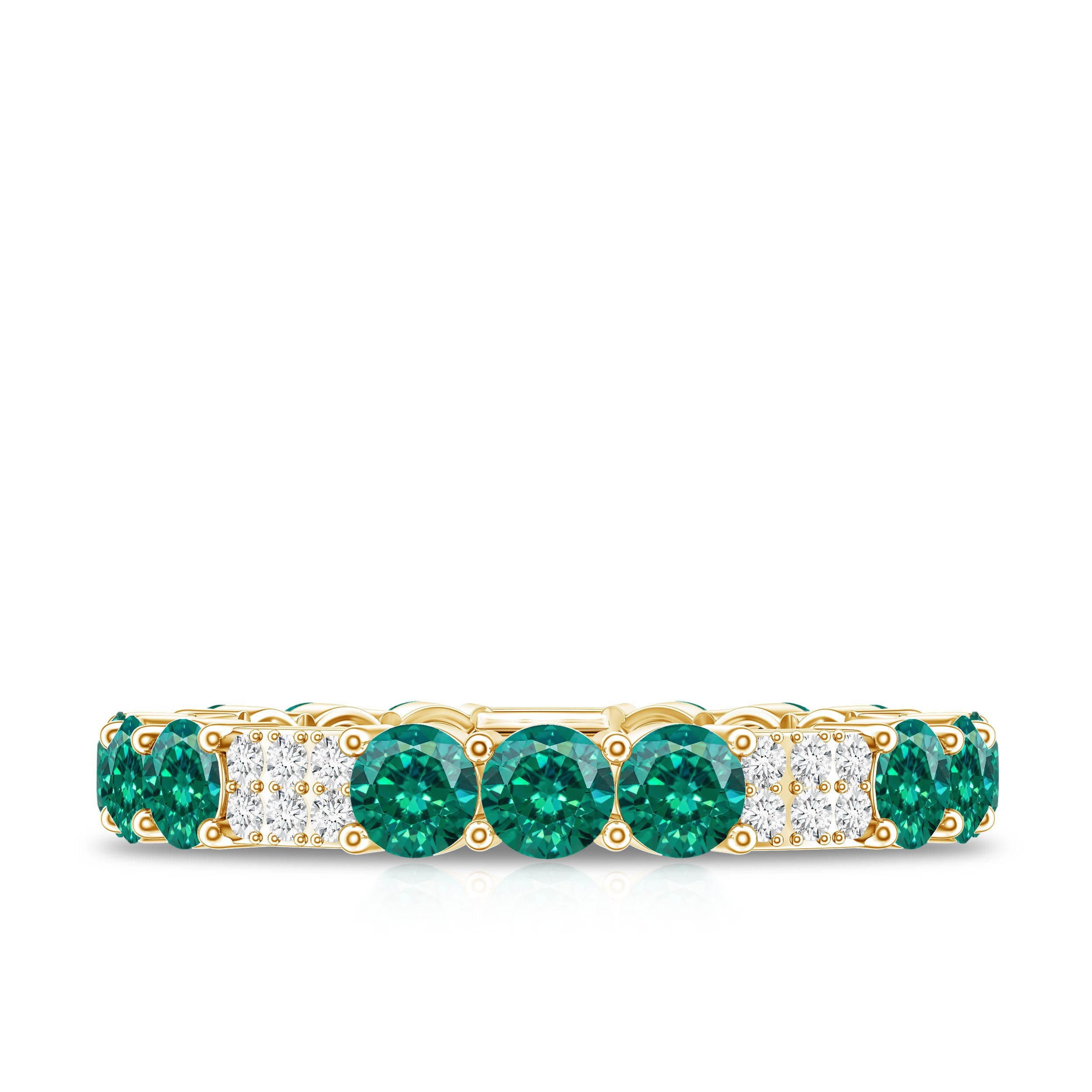 Certified Lab Grown Emerald Diamond Eternity Wedding Band