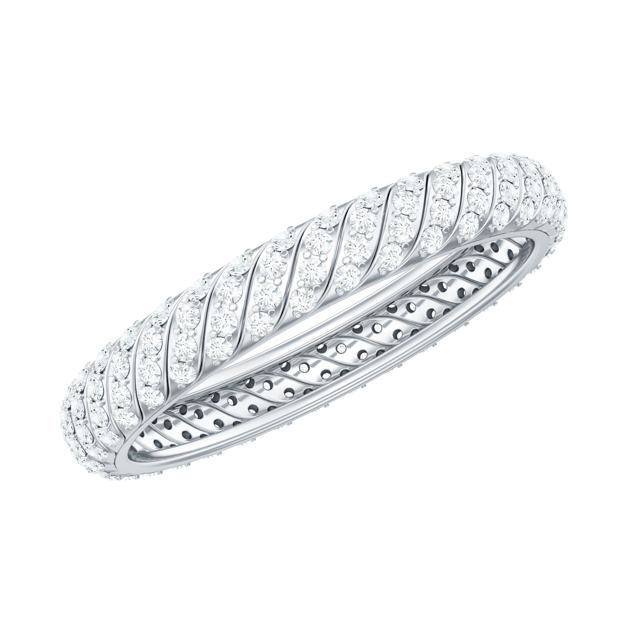 Elegant Moissanite Wedding Band Ring With Certificate