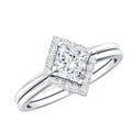 Certified Moissanite Princess Cut Wedding Ring Set for Women