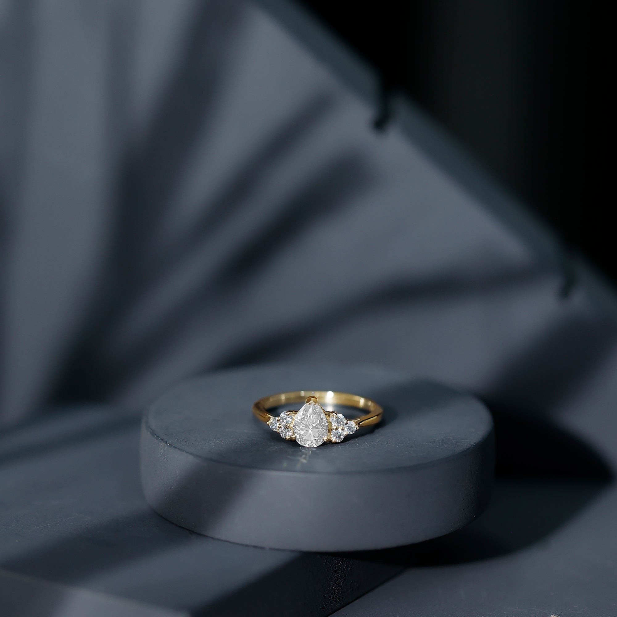 Brilliant Cut Moissanite Trio Engagement Ring For Women