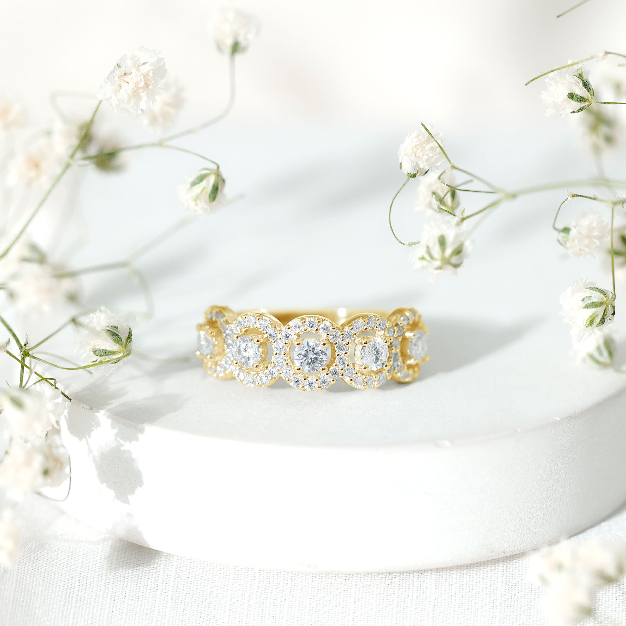 Classic Diamond Half Eternity Wedding Anniversary Ring