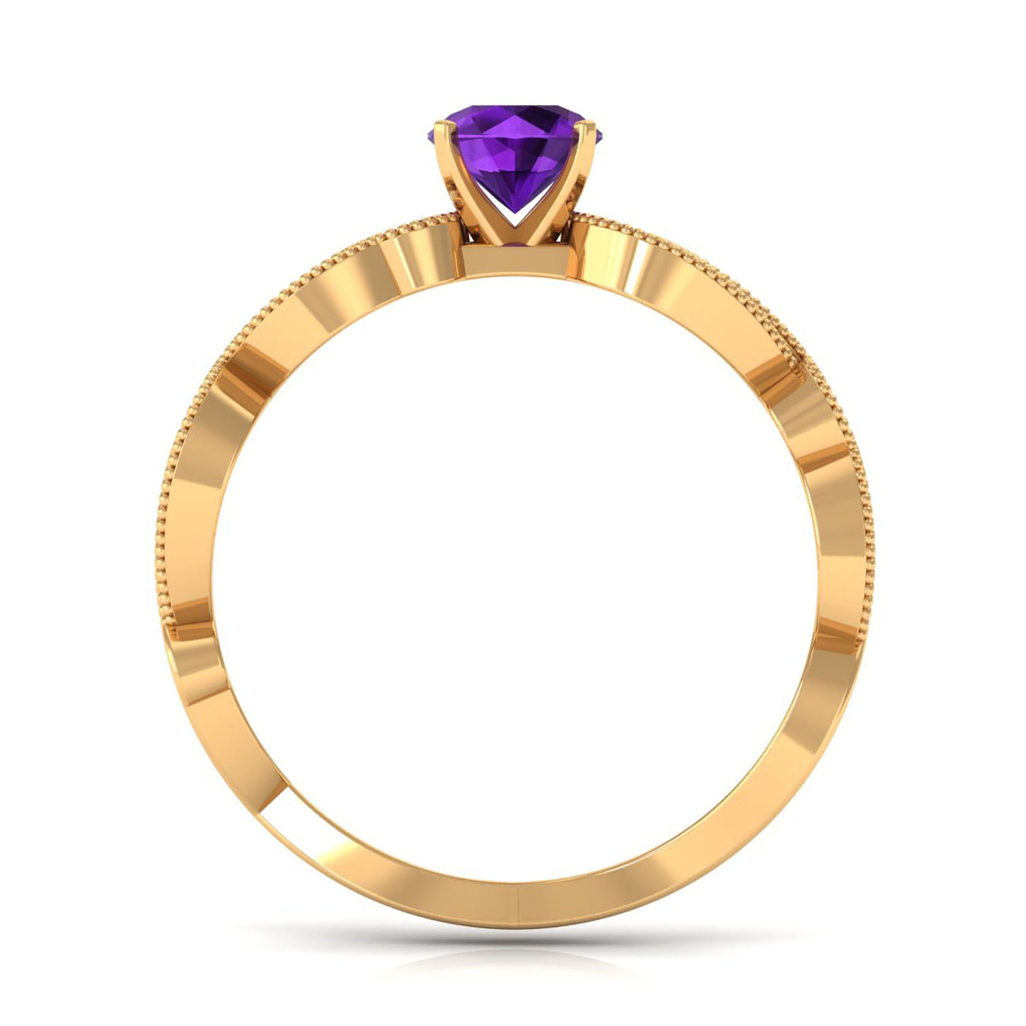 Vintage Inspired Amethyst Engagement Ring with Diamond