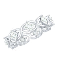 Certified Princess Cut Moissanite Wedding Band Ring