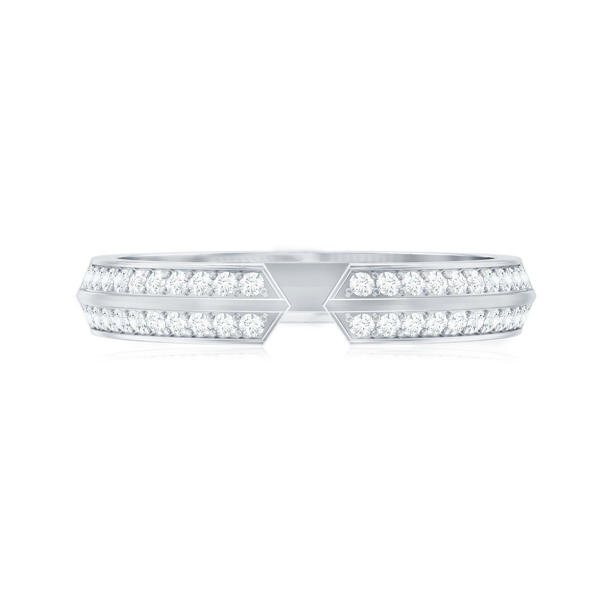 Certified Natural Diamond Anniversary Ring in Cuff Style