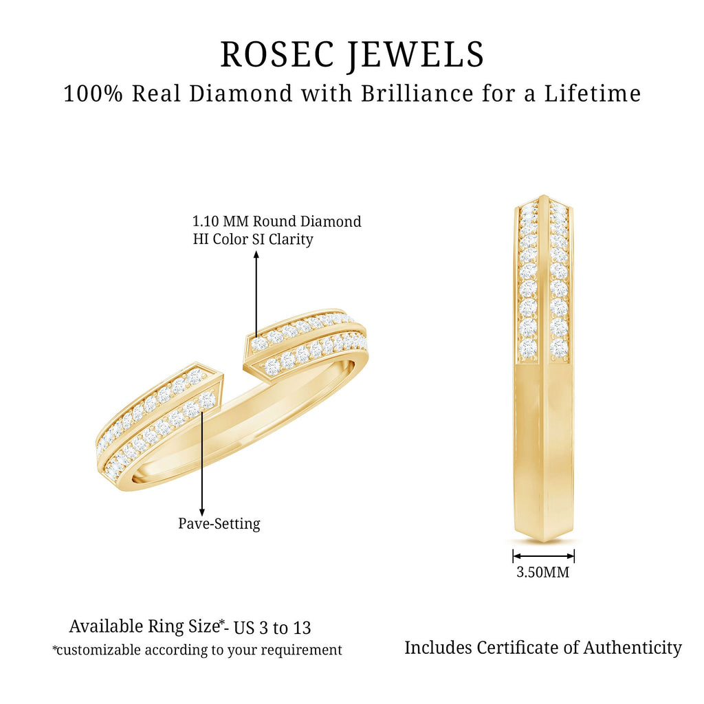 Certified Natural Diamond Anniversary Ring in Cuff Style
