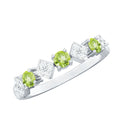 Natural Peridot Diamond Half Eternity Ring for Women